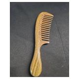Yuutbiu Green Sandalwood Wide Tooth Hair Comb with Handle - Detangling Brush for Curly/Coily Hair, Split Ends Repair & Gentle Scalp Care (Anti-Static Wooden Design) - Retail: $14