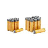 Amazon Basics 24-Count AA & AAA High-Performance Alkaline Batteries Value Pack, 12 AA and 12 AAA Batteries for Storage - Retail: $12