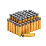 Amazon Basics 48-Pack AA Alkaline High-Performance Batteries, 1.5 Volt, 10-Year Shelf Life, Long-lasting, No Leakage - Retail: $15