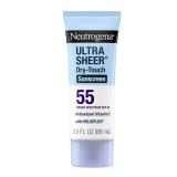 Neutrogena Ultra Sheer Dry-Touch Sunscreen For Face & Body, SPF 55 Broad Spectrum UVA/UVB Protection, Lightweight Water Resistant & Non-Greasy, Travel Size Sunscreen, 3 fl. oz - Retail: $10