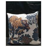 Cream-Navy-Olive Jacquard Tree Pillow 24x24 - Threshold designed with Studio McGee - Retail: $36
