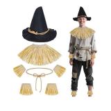 Scarecrow Costume Accessories, Wizard Scarecrow Costume with Hat for Adult Women Men for Holloween Cosplay Dress Up - Retail: $12