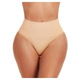 JELLYOGA Thong Shapewear for Women Tummy Control Body Shaper Panties Girdle Seamless High Waist Shaping Underwear (Nude, S) - Retail: $15