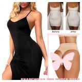 JELLYOGA Thong Shapewear for Women Tummy Control Body Shaper Panties Girdle Seamless High Waist Shaping Underwear (Nude, S) - Retail: $15