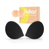 Niidor Adhesive Bra Strapless Sticky Invisible Push up Silicone Bra for Backless Dress with Nipple Covers (A Cup) Black - Retail: $25