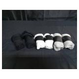 CS CELERSPORT Ankle Athletic Running Socks Low Cut Sport Tab Sock for Men and Women (6 Pairs), Medium, White+Grey+Black - Retail: $18