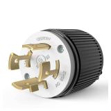 ENERLITES NEMA L14-20P Locking Plug Connector for Generator, Twist Lock Male Plug, 20 Amp, 125/250 Volt, 3 Pole, 4 Wire Grounding, Industrial Grade Heavy Duty, UL Listed, 66421-BK, Black - Retail: $10