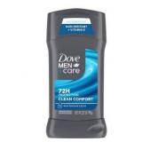 Dove Men+Care Clean Comfort 48-Hour Antiperspirant & Deodorant Stick - 2.6oz: Invisible Solid, Paraben-Free Formula