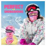 Dinosaurs Kids Balaclava Windproof Ski Face Warmer Neck Warmer for Boys Girls 3-10 Years Cold Weather Snowboarding Cycling Skiing Full Face Mask with Hood Balaclava Outdoor Sports Face Hat