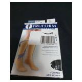 Truform 15-20 mmHg Compression Stockings for Men and Women, Knee High Length, Closed Toe, Black, Large - Retail: $19