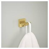 Franklin Brass Maxted (1-Pack) Towel Hooks Modern Gold Wall Mounted for Robes 2-Prong Holder Bathroom Accessories MAX35-MG - Retail: $15