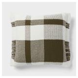 Euro Plaid Decorative Throw Pillow - Threshold - Retail: $30