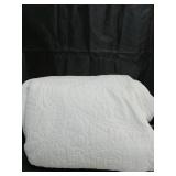 King Garment Washed Paisley Stitch Quilt White - Threshold: Microfiber Coverlet, Year Round Comfort, OEKO-TEX Certified - Retail: $89