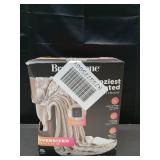 Brookstone Heated Oversized Brushed Knit Throw Soft Petal - Retail: $50