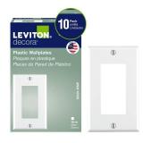 Leviton 1-Gang Decora/GFCI Device Wallplate, Standard Size, Thermoset, Device Mount, 9-Pack, 80401-WMP, White
