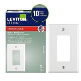 Leviton 1-Gang Decora/GFCI Device Wallplate, Standard Size, Thermoset, Device Mount, 9-Pack, 80401-WMP, White