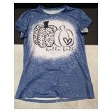 Hello Fall Leopard Pumpkin T-Shirt Small - Retail: $15
