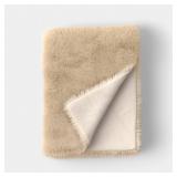 Faux Fur Throw Blanket Ivory - Threshold - Retail: $35