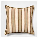 Burgundy olive and cream vertical stripe pillow - 20x20 - Threshold designed with Studio McGee - Retail: $28
