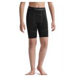 Roadbox Youth Boys Compression Shorts - Performance Athletic Base Layers Spandex Compression Underwear Sports Shorts - Retail: $10
