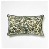 14\"x24\" Jacobean Floral Throw Pillow Green and Blue - Threshold designed with Studio McGee - Retail: $25