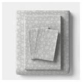 Full Christmas Flannel Sheet Set Gray Snowflake - Wondershop - Retail: $30