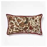 14\"x24\" Jacobean Floral Throw Pillow Cream and Burgundy - Threshold designed with Studio McGee - Retail: $25