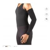 Truform Lymphedema Compression Arm Sleeve, 20-30 mmHg Post Mastectomy Support, Dot Top Grip Band, Black, Medium - Retail: $37