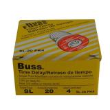 Bussmann SL-20PK4 20 Amp Time Delay Loaded Link Rejection Base Plug Fuse, 125V UL Listed, 4-Pack - Retail: $12