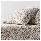 King Christmas Ultra Soft Flannel Sheet Set Ivory Floral - Threshold - Retail: $65