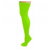 Neon Green Socks for Women - Long Knee High Thin Athletic Thigh High Tall Socks Lime Green Stockings