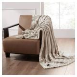 Brookstone Heated Oversized Brushed Knit Throw Soft Petal - Retail: $50