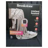 Brookstone Heated Oversized Brushed Knit Throw Soft Petal - Retail: $50