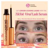 Grande Cosmetics GrandeLASH-MD Lash Enhancing Serum - Peptide & Vitamin Infused Formula for Longer, Thicker, Fuller Looking Lashes - Ophthalmologist Tested, Cruelty-Free, 6 Week Supply (1mL) - Retail: