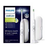 PHILIPS Sonicare ProtectiveClean 6100 Rechargeable Electric Toothbrush, with Pressure Sensor, 3 Cleaning Modes, SmarTimer and QuadPacer, 14-Day Battery Life, Travel Case, White, Model HX6877/21 - Reta