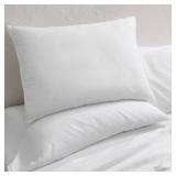 Standard/Queen Medium/Firm Machine Washable Medium Down Alternative Pillow - Casaluna: Hypoallergenic, 300 Thread Count Cotton Cover - Retail: $25