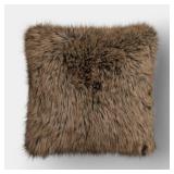 Faux Fur Throw Pillow Brown - Threshold - Retail: $30