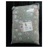 3pc King Boho Reversible Printed Comforter & Sham Set Green Floral - Threshold: Cotton Blend, Quilted Design, OEKO-TEX Certified - Retail: $89