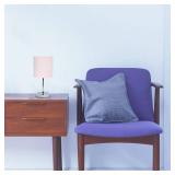 Simple Designs LT2007-BPK-LB Basic Chrome Mini Table Lamp for Living Room, Nightstand, Desk, Countertop, Blush Pink, with Feit LED Bulb Included - Retail: $21