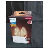Philips Vintage LED 25-Watt B11 Filament Candle Spiral Light Bulb  Amber  Dimmable  E12 Candelabra Base (2-Pack) - Retail: $21