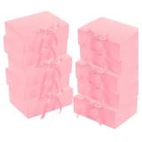 10 Pack Gift Boxes with Ribbon 10x7.5x3.5 Inch - Cardstock Wedding Favor Boxes for Bridesmaid Proposals, Birthday & Holiday Gift Packaging (Pink) - Retail: $15