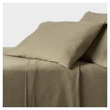 Twin Cotton Jersey Sheet Set Heather Green - Threshold: Includes 1 Pillowcase, Elastic Fitted Sheet, OEKO-TEX Certified - Retail: $30