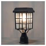 Kemeco ST4329Q-A Solar Post Light Squared Frame Exterior Waterproof Led Fixture for Outdoor Garden Street Post Pole Yard Driveway Walkway Entryways (Flat Roof) - Retail: $59