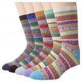 YSense 5 Pairs Mens Wool Socks Winter Warm Knit Causal Crew Socks for Men