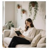 LUOYANXI Fleece Lined Leggings Women - Warm Soft Tummy Control Thermal Thick High Waisted Pants for Cold Winter Black L - Retail: $20