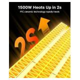 Electactic Portable Ceramic Space Heater w/Thermostat, 1500W Indoor Electric Space Heater Fan with Overheat and Tip-Over Protection, Heat Up 200 Square Feet for Office Room Dorm Use, Silver - Retail: 