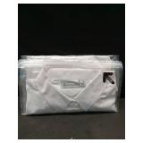 siliteelon Womens Classic-Fit Dress Shirts Long Sleeve Button Down Wrinkle-Free Stretch Solid Casual Work Office Blouse Top White Medium - Retail: $17