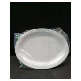 Carlisle FoodService Products Kingline Plastic Oval Platter Oval Tray for Home and Restaurant, Melamine, 12 x 9 Inches, White
