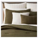 12pc Queen Micro Texture Comforter & Sheet Bedding Set Dark Green - Threshold Polyester, OEKO-TEX Certified, Woven - Retail: $119