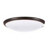 14 in. Light Brushed Nickel and Oil-Rubbed Bronze Adjustable CCT Integrated LED Flush Mount with Interchangeable Trim